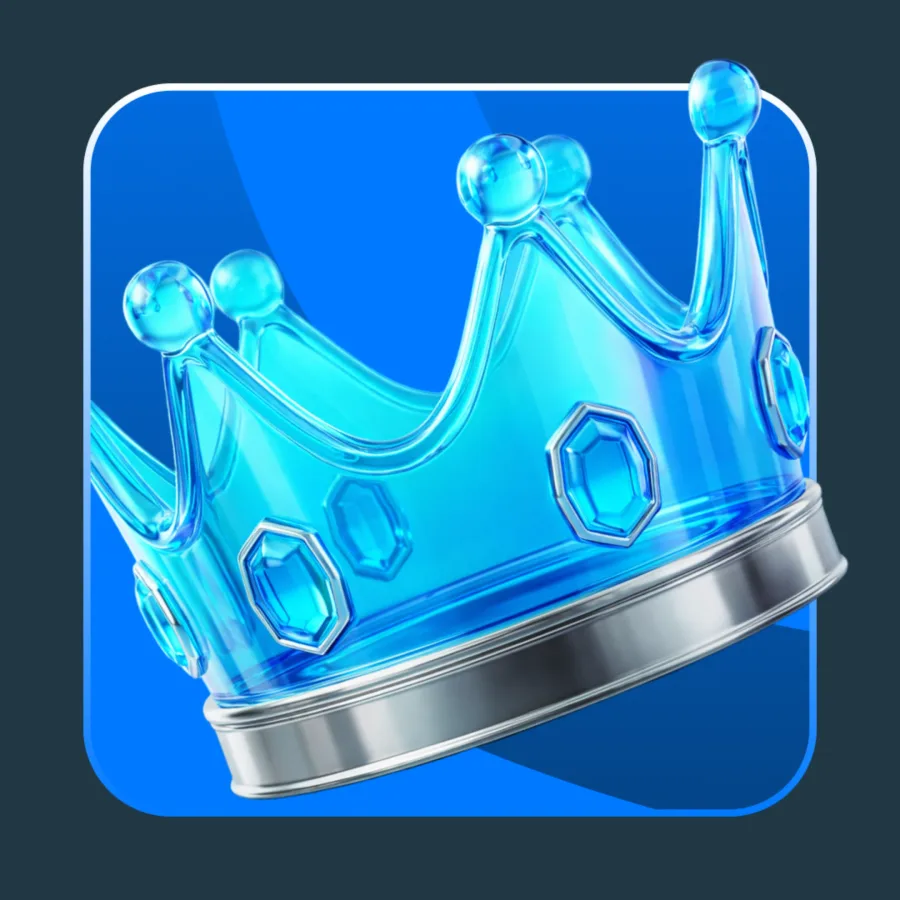 Icono de corona azul de la campaña «Conquista el casino»